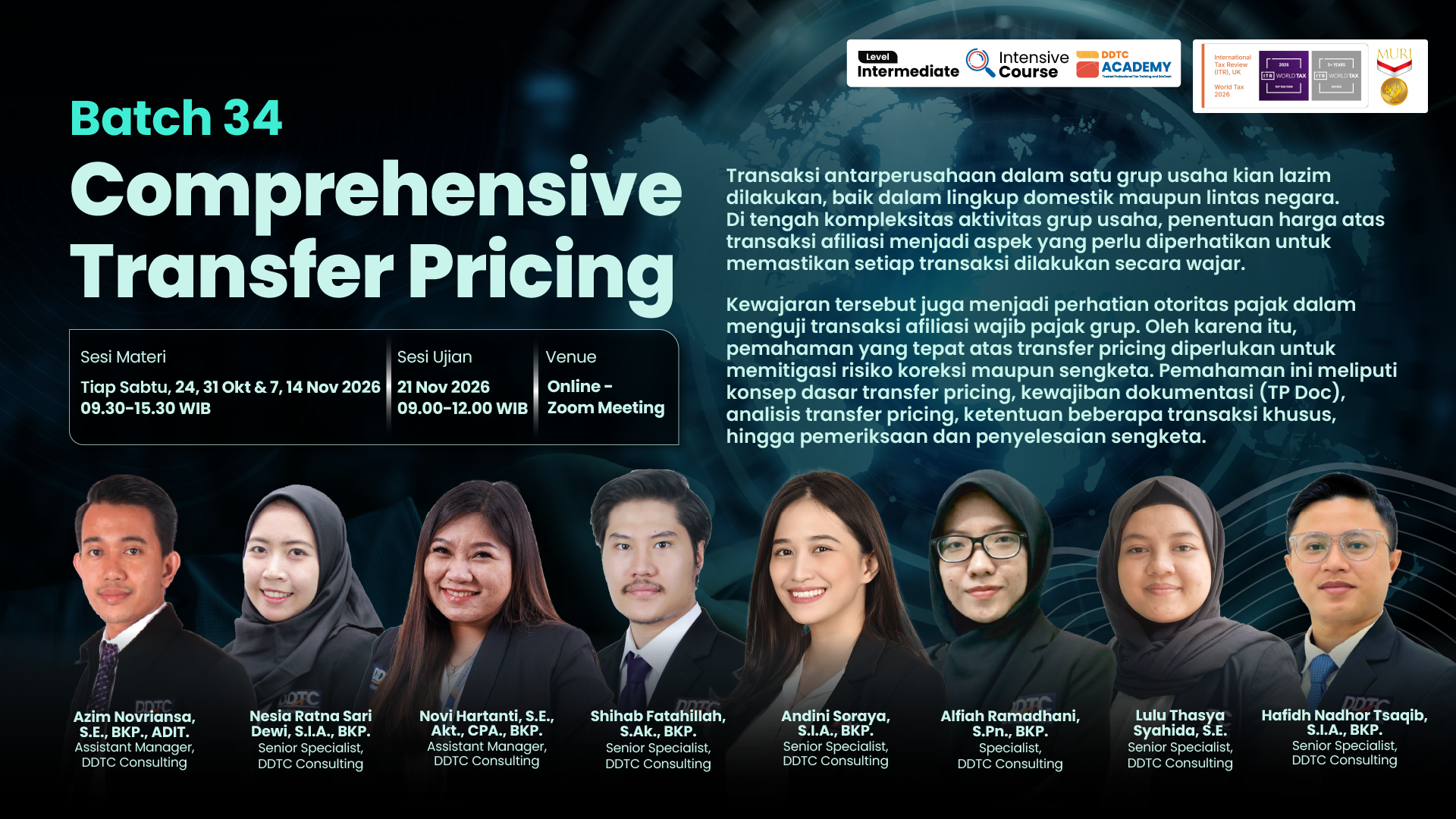 Intensive Course - Comprehensive Transfer Pricing (Batch 34)